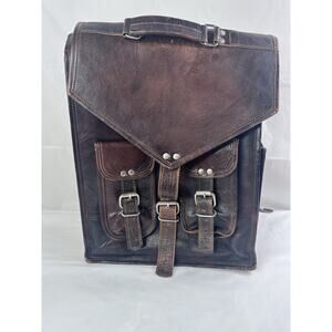 Backpack Laptop Rucksack Vintage Genuine School Bag Satchel Travel